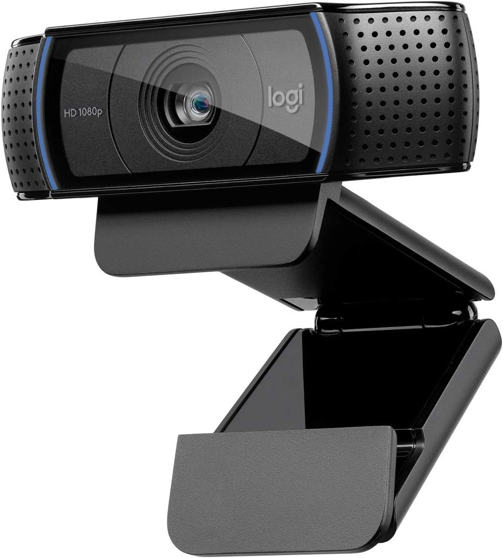 Logitech C920x HD Pro Webcam, Full HD 1080p/30fps Video, Clear Audio, HD Light Correction, PC Camera Webcam, Works with Skype, Zoom, Facetime, PC, Laptop, Mac, Tablet - Black